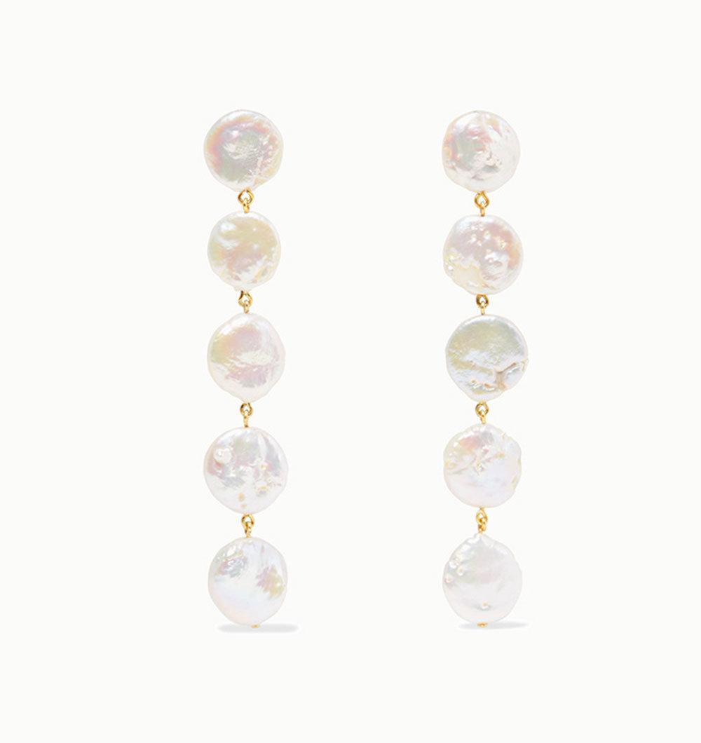 Fashion Accessories Factory Wholesale 925 Silver Jewellery Baroque Flat Pearls Fashion Jewelry Women Fine Earrings