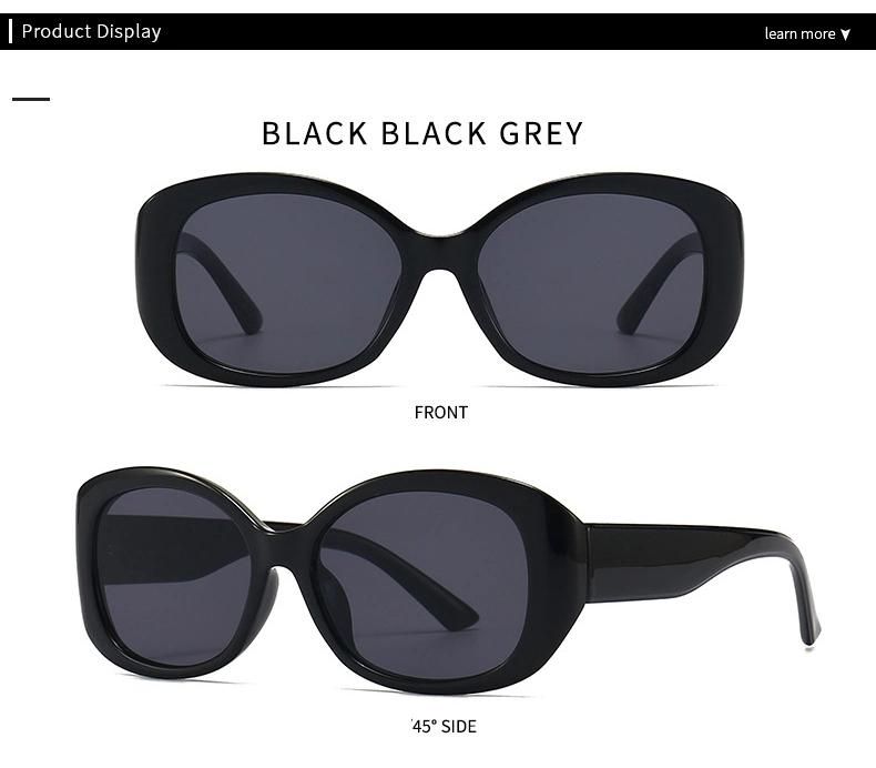 2022 Best Price Hot Selling Wholesale OEM Custom Logo Young Girls Unisex Oval Plastic Frame Fashionable Sunglasses