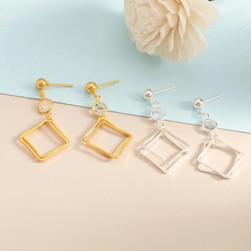 Geometric Rhombus Female Long Fashion Simple Earrings