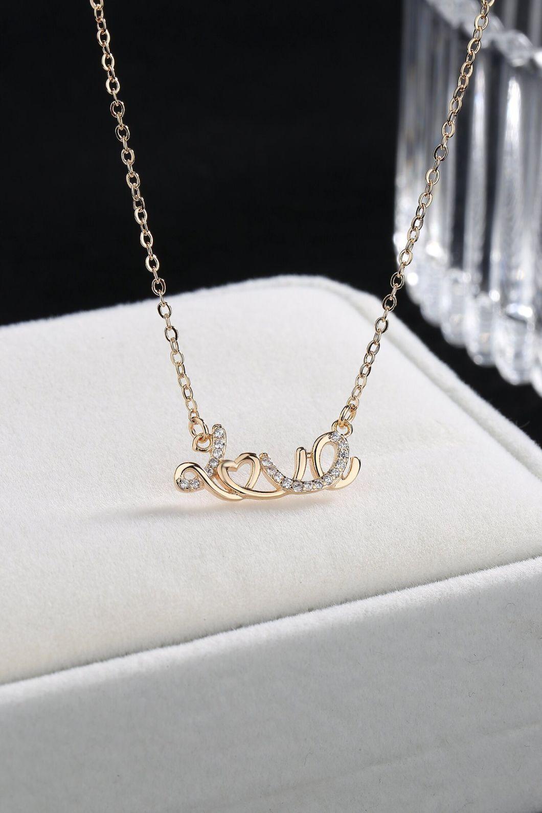 S925 Silver Love Letter Plating Necklace