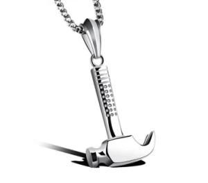 Fashion Vintage Men Jewelry Claw Hammer Pendant Necklace Silver Color Punk Stainless Steel Men Necklace Choker Best Gift