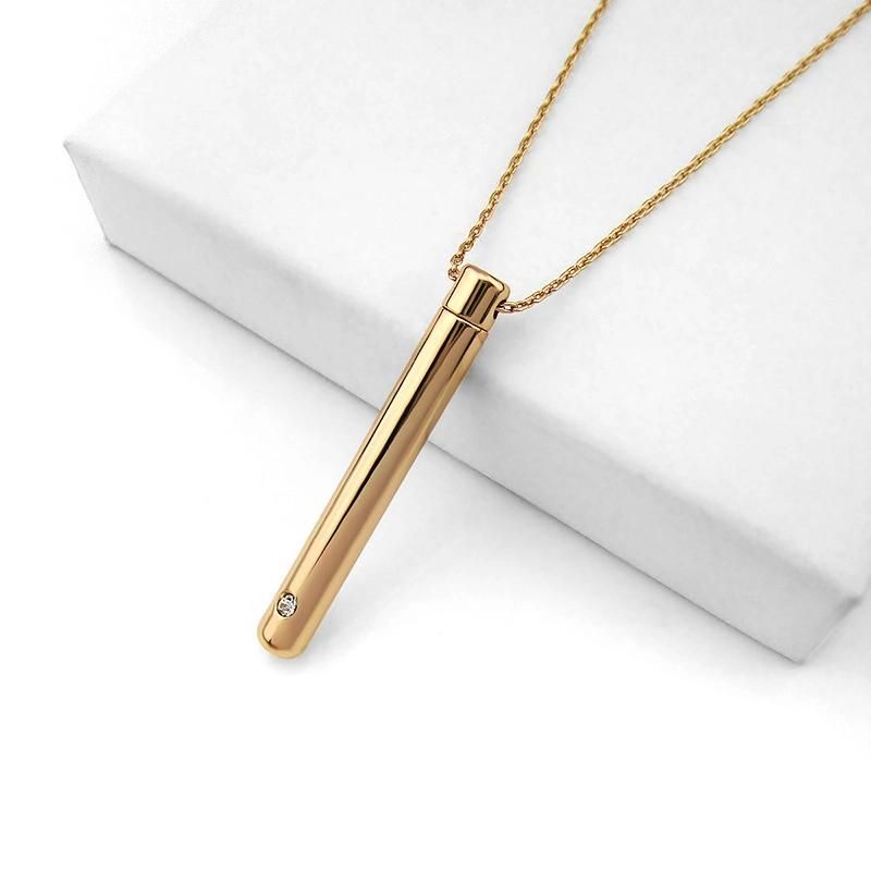 New Arrival Wholesale Empty 316L Stainless Steel Cremation Urn Pendant Crystal Perfume Bottles Necklace 2022 Fashion Jewelry