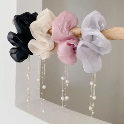 Fashion Jewellery Pearl Tassel Hair Ring French Hair Rope Headpiece