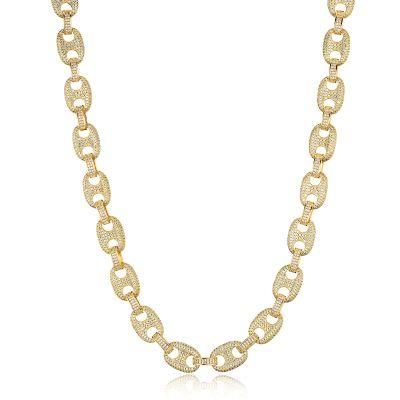 Hip Hop Jewellery Cuban Link Chain Necklace with Cubic Zircon