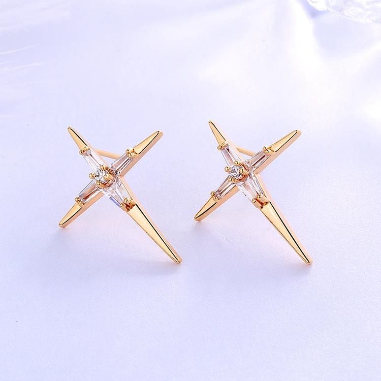 HD Fashion 18K Rose Gold Handmade Jewelry Stud Earrings Jewelry for Women