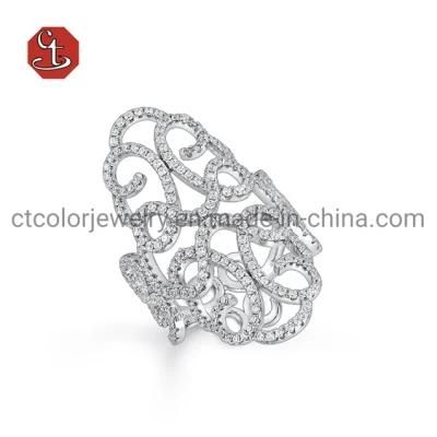 Fashion Jewelry Factory Price Silver Ring Popular Hollow Rings for Women