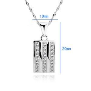 Fashion 925 Sterling Silver Square Charm Pendant