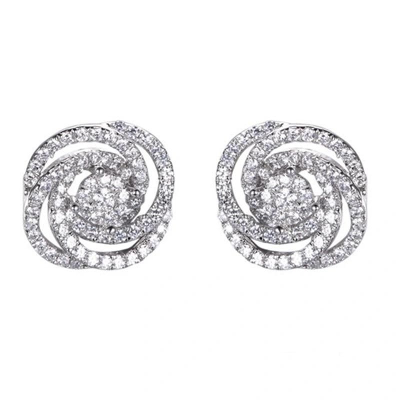 925 Silver Rose Gold Small Round Stud Earring for Girls