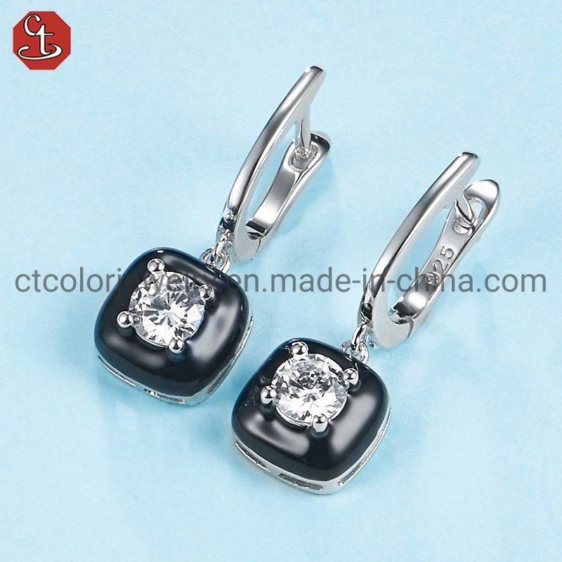 Fashion Accessories Enamel 925 silver Jewelry Earrings for Women