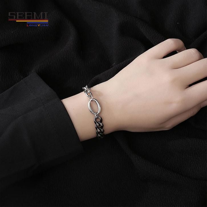 Titanium Steel Hip Hop Stitching Men′ S and Women′ S Stacking Bracelet