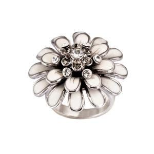 Flower-Shaped Rhinestone Finger Ring (R1A545)