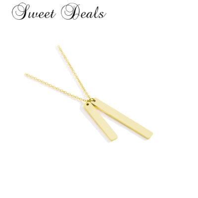 Stainless Steel Geometric Rectangle Pendant Gold Plated Clavicle Chainfashion Jewelry Necklaces