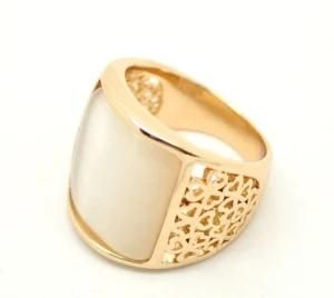 Elegant Fashion Square Stone Ring W/ Gift Box, 16.7mm (US 6.25) (C00121)