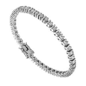 Cubic Zirconia CZ Sterling Silver Bracelet 7&quot;