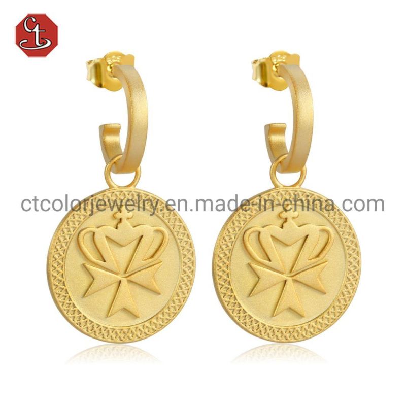 Wholesale fashion jewelry 18k hoop earrings high quality gold plated earrings