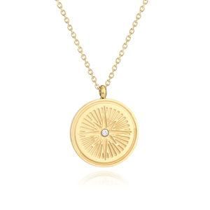 Fashion Stainless Steel Navigation Style Compass Shape Pendant Necklace
