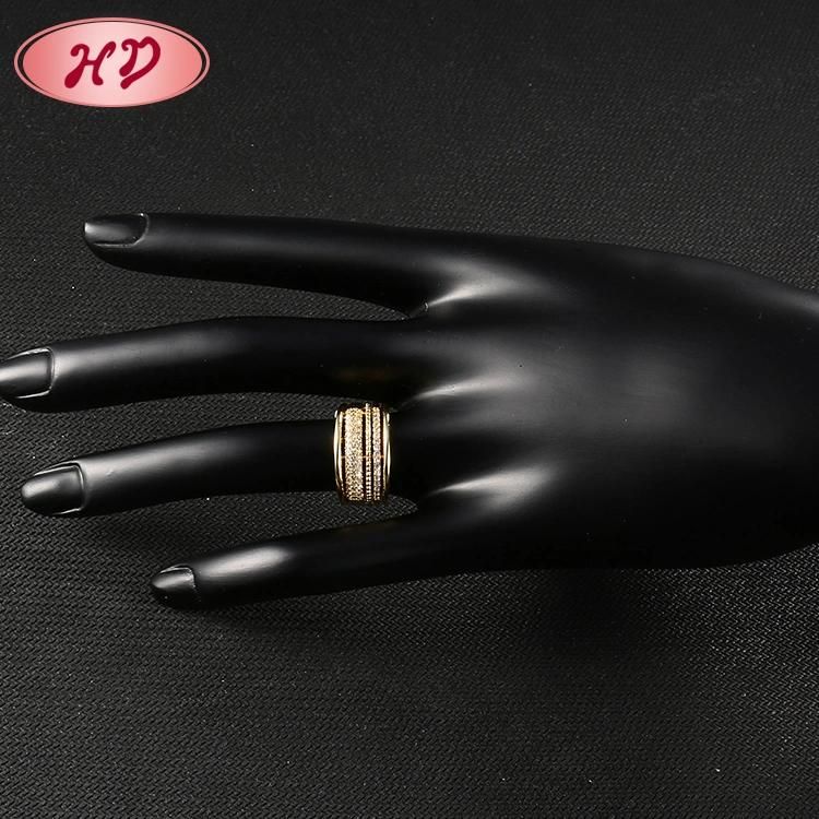 18K Gold Plated Stainless Steel Silver Wedding Engagement Fashion Jewelry Design Man Finger Rings