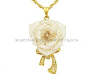 Fashion Jewelry-24k Gold Rose Earrings and Necklaces (XL019)