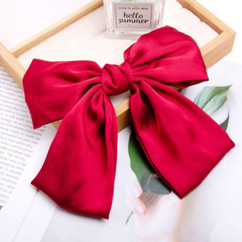 20cm Big Bow Hair Scarf Chiffon Floral Scrunchies Hair Bands Ponytail Holder Scrunchy Ties 2 in 1 Vintage Accessories for Women Girls