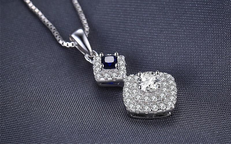 925 Sterling Silver Jewelry Micro Pave Ring for Fashion Women with Created Sapphire