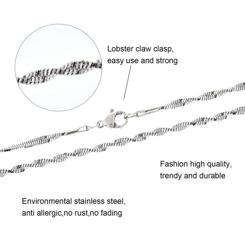 Fashion Jewelry Accessory Necklace Jewelry Stainless Steel Twsited Chain Bracelet Anklet Lady Jewelry Design