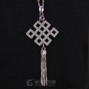 Fashion Chinese Knot Traditional 925 Sterling Silver Pendant