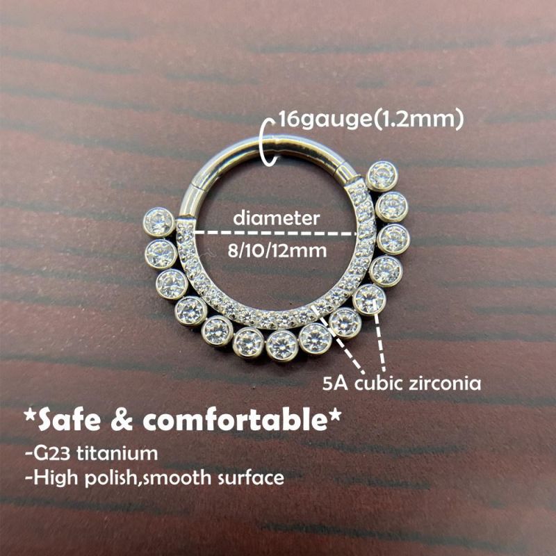 New ASTM F136 Titanium Hinged Segment Ring Segment Clicker Nose Ring Earring Body Jewelry Piercing
