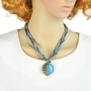 Beads Stone Peacock Pendant Necklace with Multilayer Chain Turkish Jewelry