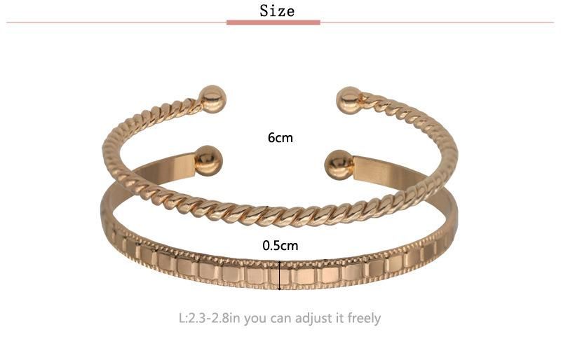 Portable Wholesale Factory Spot Affordable Price Luxury Ladies Bangles Gold Multi-Combination Set Metal Couples Bracelet