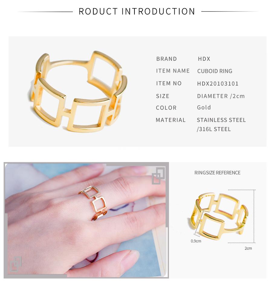 Foreign Trade Popular Ring Geometric Strands Empty Ring