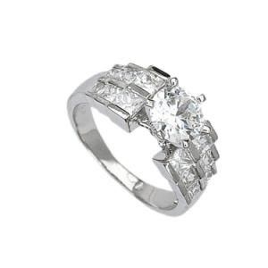 Deluxe Party White Sapphire White Gold Filled Wedding Lady Ring