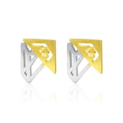 Irregular Shape Stitching Built-in Hypoallergenic Ear Studs