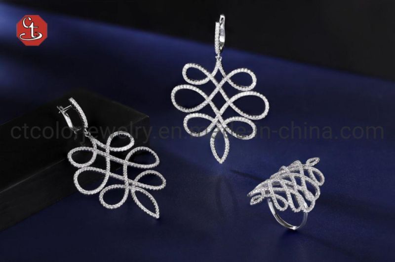 Fashion Women Jewelry Twisted Design Sterling 925 Silver Earring Fine Jewelry