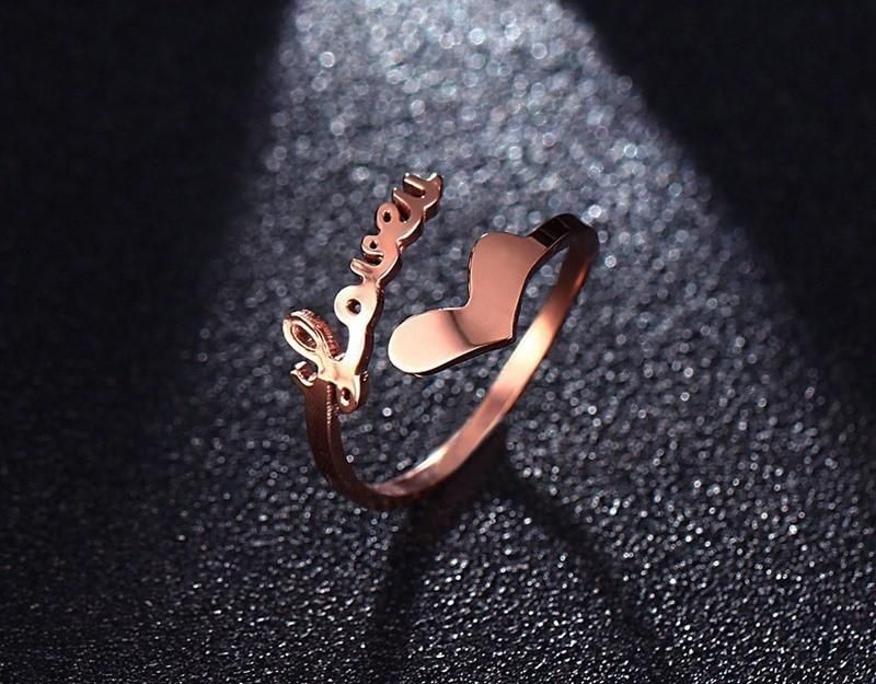 Love U Opening Adjustable Size Ring for Women