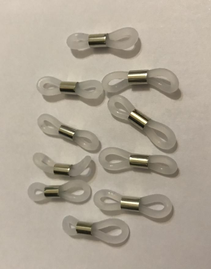 Coated Copper Bead Anti-Slip Eyeglasses Sunglasses Chain Rubber Ends Retainer Connector Holder Ring