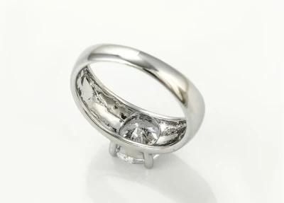 Wholesale Rings Hot Selling Silver Color Big Diamond Simple Ladies Jewelry