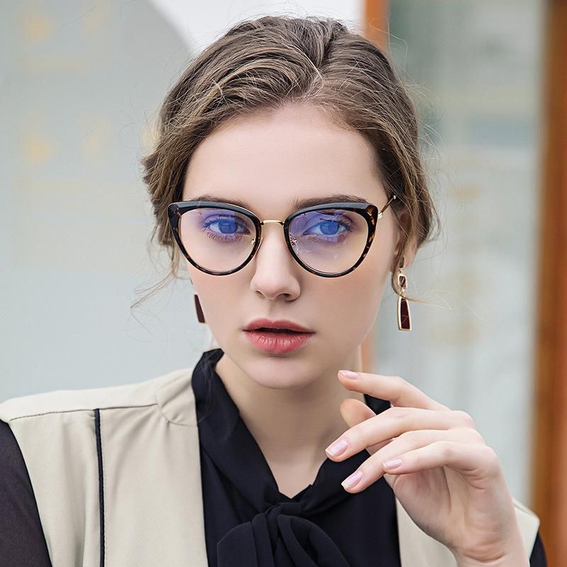 2022 Ready Stock Spring Hinge Blue Light Blocking Eyeglasses Cat Eye Women Glasses with Prescription Tr90 Glasses Dropshipping