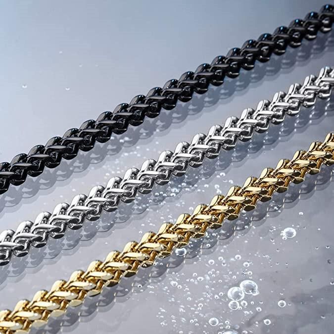 Foxtail Chain Necklace for Men Women Stainless Steel Cuban Link Chain Necklaces Jewelry