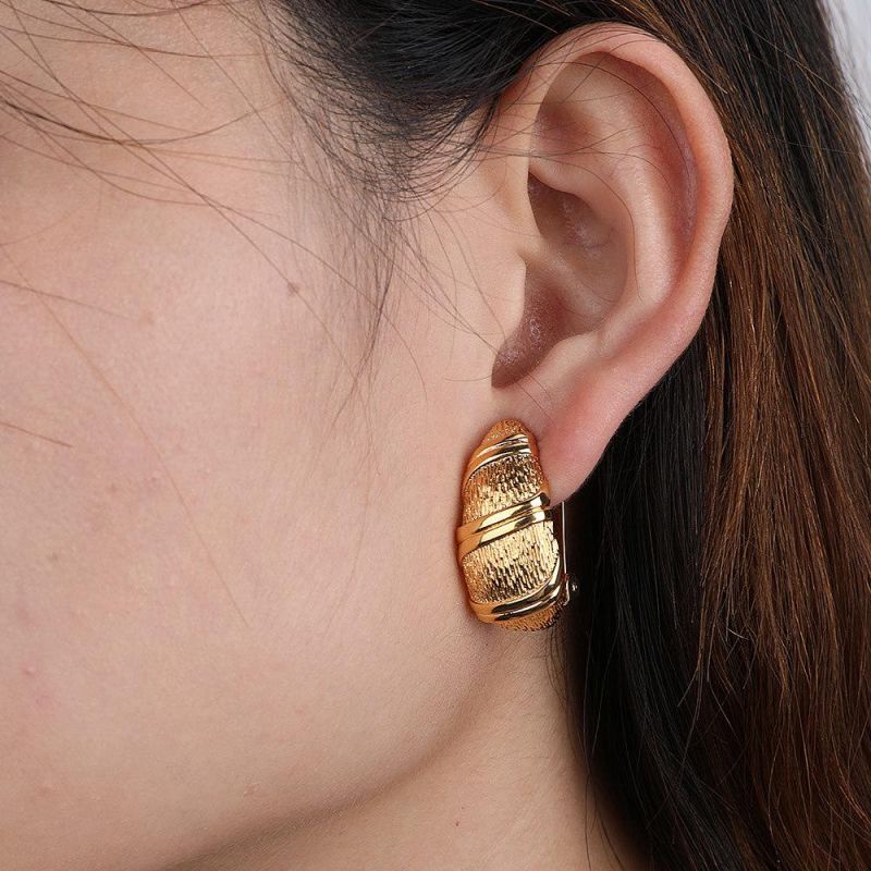 Threaded Stainless Steel Artistc Ball Hoop Earrings Gold Silver Color Circle Drop Earrings for Women Earings Jewelry Brincos