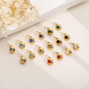 Multicolor Zircon Mosquito Coil Stainless Steel Earrings Drop