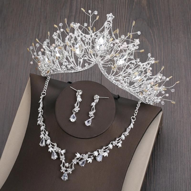 Bridal Accessories Jewellery Crystals Wedding Necklace Earings Crown Tiara Sv1021