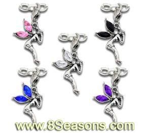 Mixed Silver Tone Rhinestone Fairy Clip on Charms. Fits 41x20mm, 10PCS Per Package (B09413)