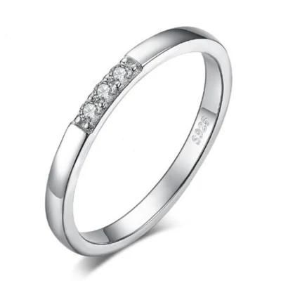 Cubic Zirconia 925 Sterling Silver Wedding Bands Rings Bridal Jewelry Women Jewelry