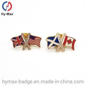 Newest Fashion Metal Embossed Nation Flag Pin