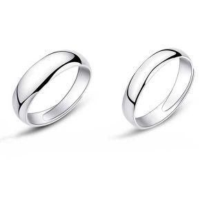 Hot Sale 925 Silver Men and Women Engagement Finger Ring Simple Design Jewelry