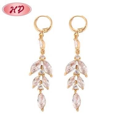 Unique Design New Model Gold Plated Long Drop Earrings for Woman