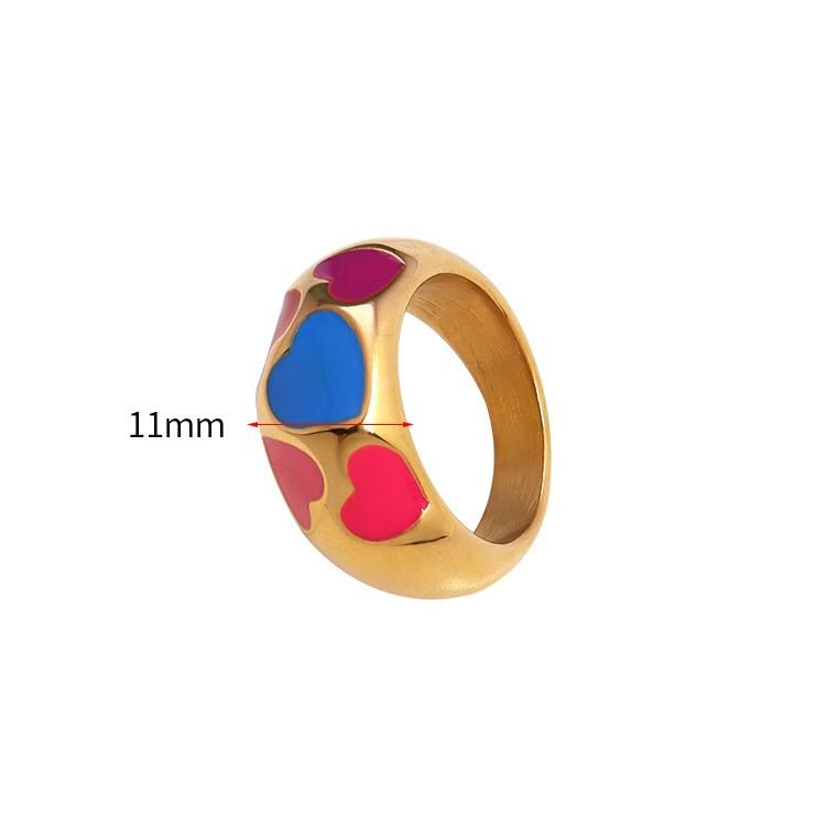 2022 New Arrival Vintage Yin Yang Enamel Rings Set for Women Flower Fashion Love Heart Finger Ring Jewelry Wholesale Price