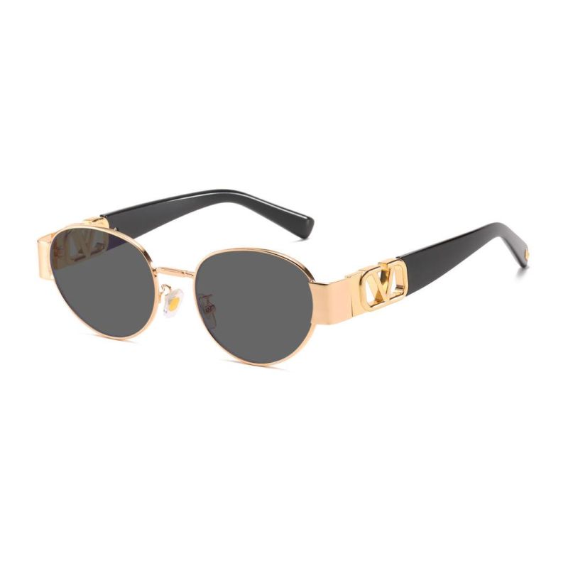 2020 Ready Made Vintage Oval Shape Metal Fashion Sunglasses