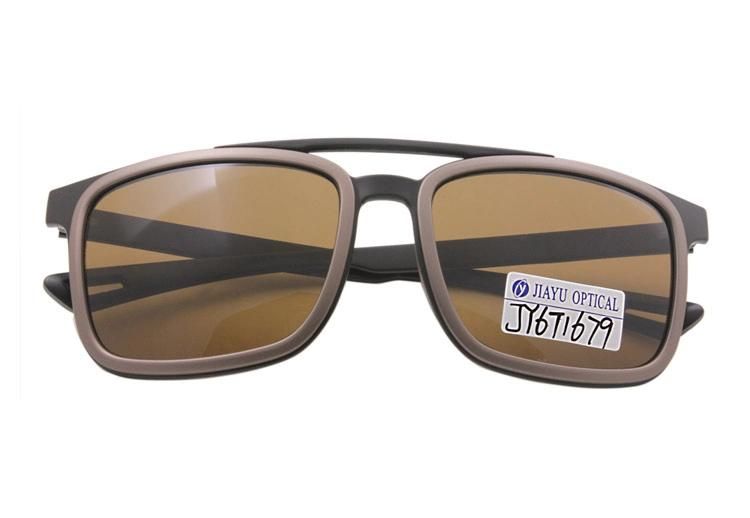 Double Bridge Unique Model Oversized Tr90 Plastic Square Men Sunglasses