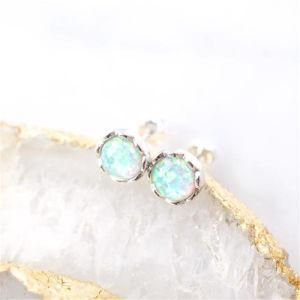 2021 High Quality Trendy Eco-Friendly Brass Earring Zircon Opal Ear Studs Ring Fashion Cute Ear Studs Set